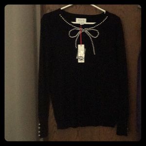 Elle sweater with pearl accents